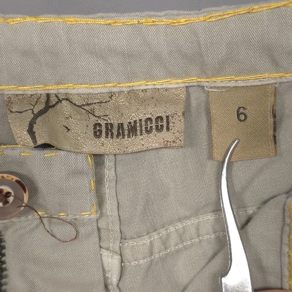 GRAMICCI Women's Pants Size 6 Straight Flare Drawstring Hiking Gray‎ Green